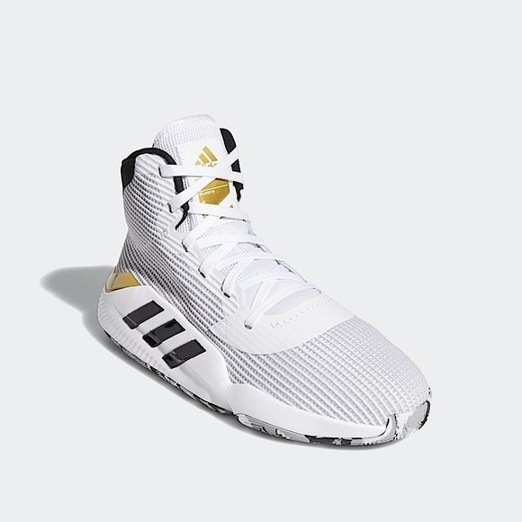 adidas Pro Bounce 2019 White Gold Metallic Basketball Sneakers Mens size 13 - Picture 6 of 11